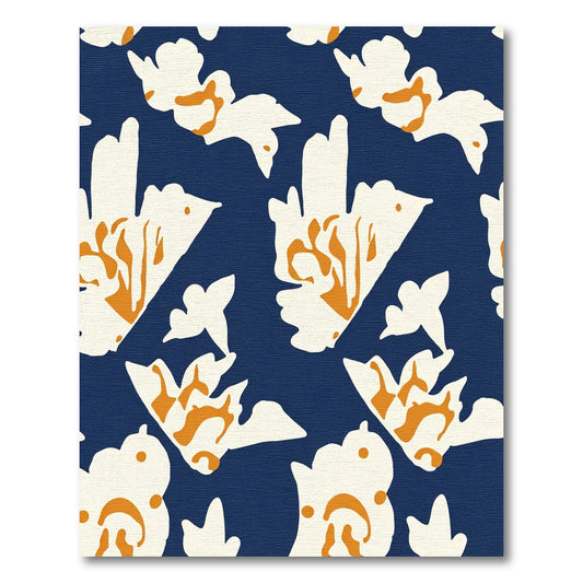 Deep Navy Floral Accents Rug