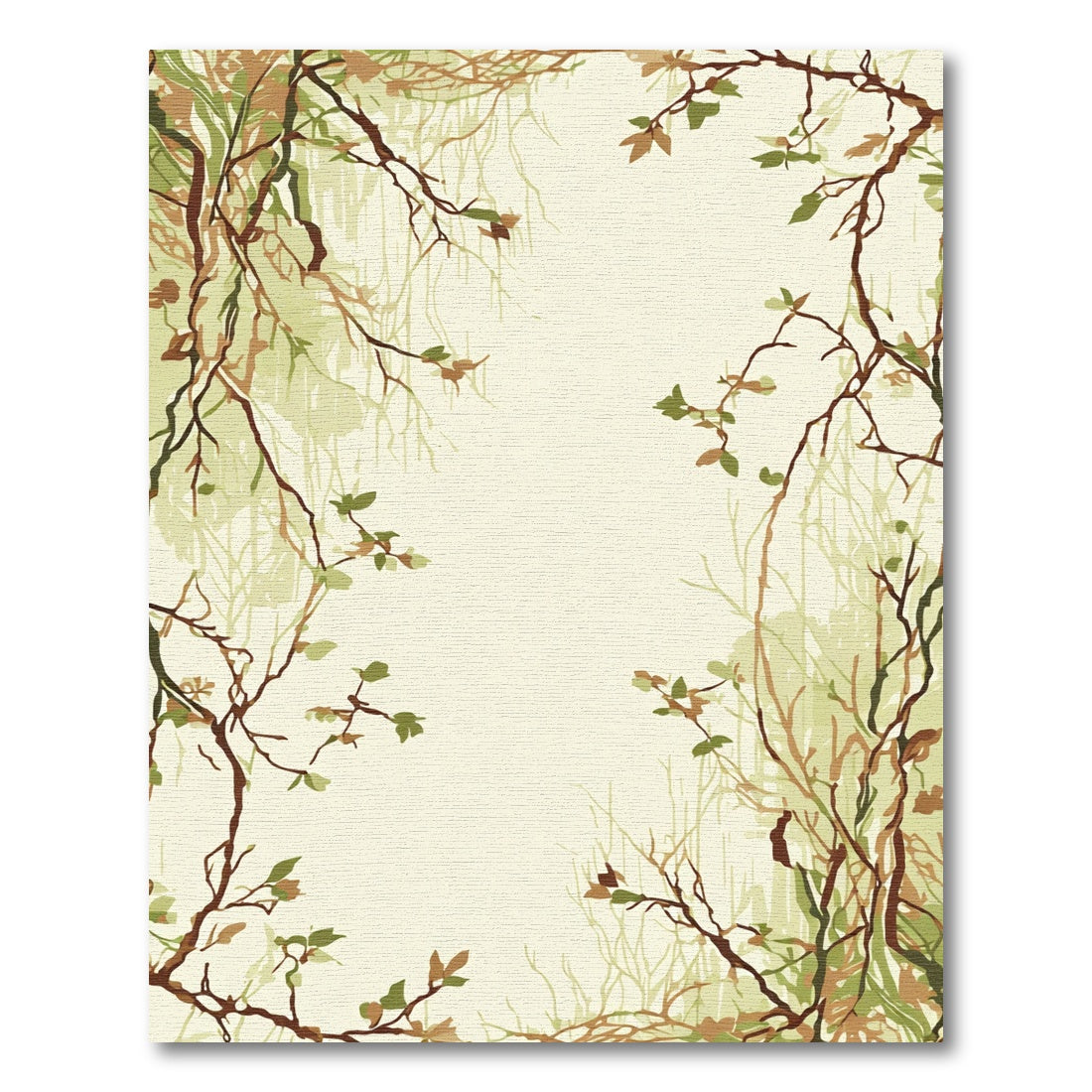 Earthy Woodland Branches Foliage Rug