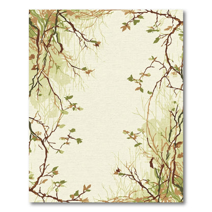 Earthy Woodland Branches Foliage Rug