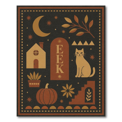 EEK Halloween Cat Pumpkin Area Rug