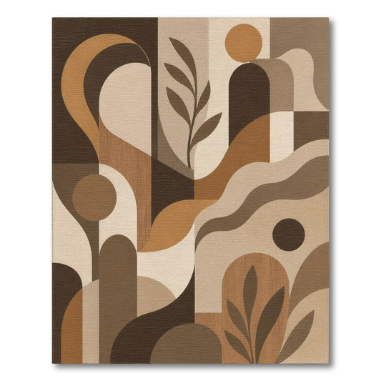 Brown Geometric Modern Abstract Area Rug