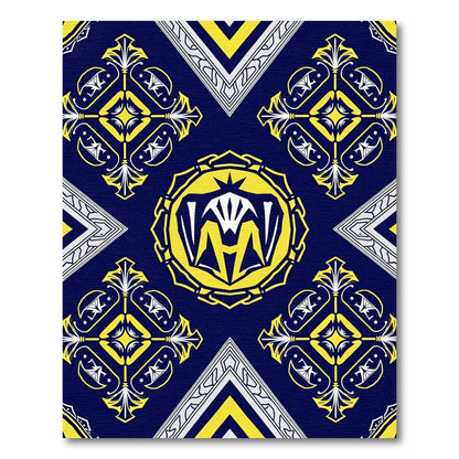 Bold Yellow Medallion Diamond Accent Rug