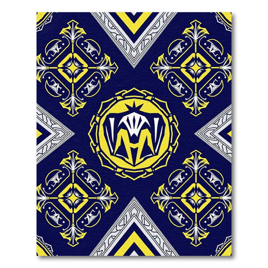 Bold Yellow Medallion Diamond Accent Rug