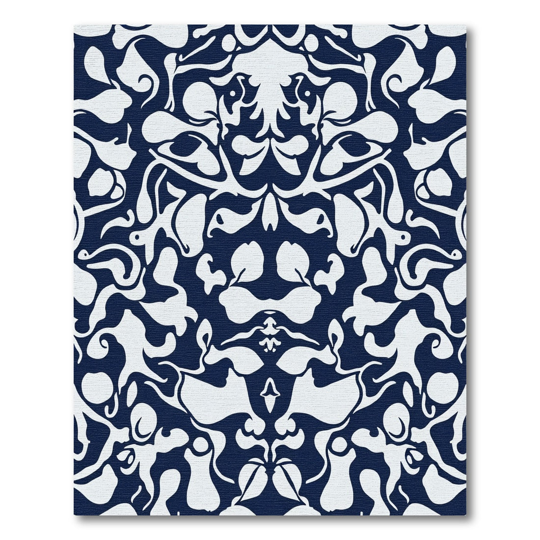 Midnight Blue Abstract Organic Flow Rug