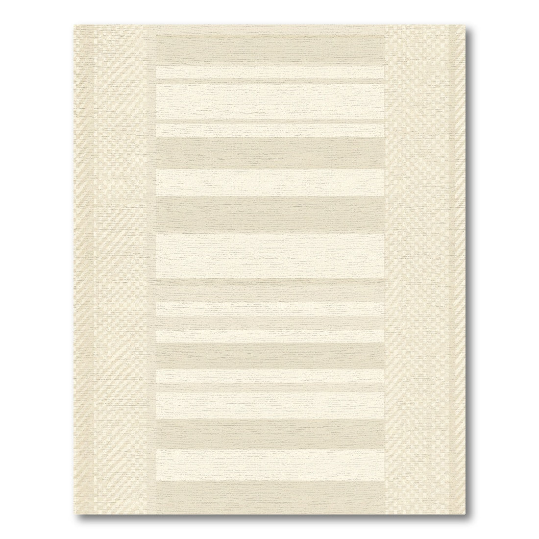 Subtle Beige Striped Geometric Accent Rug