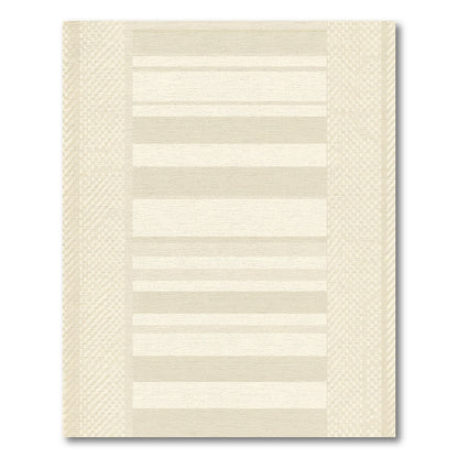 Subtle Beige Striped Geometric Accent Rug