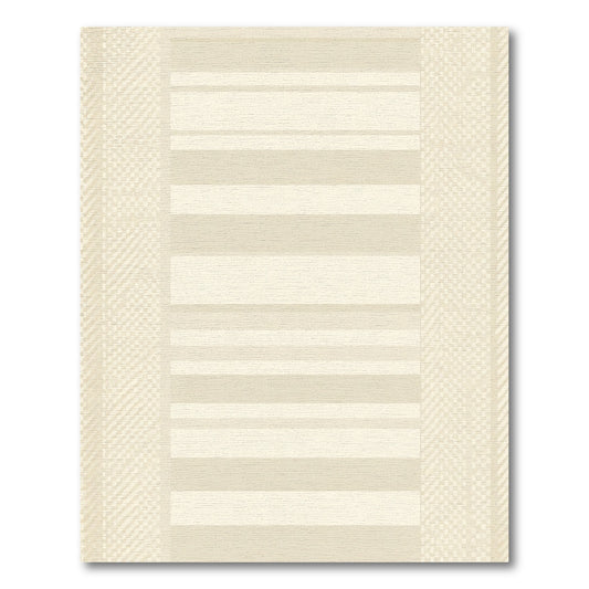 Subtle Beige Striped Geometric Accent Rug