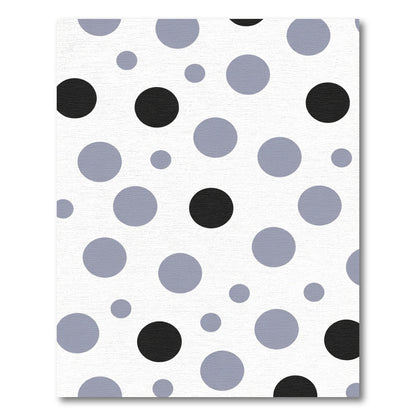 Modern Black Gray Polka Dot Accents Rug