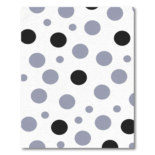 Modern Black Gray Polka Dot Accents Rug