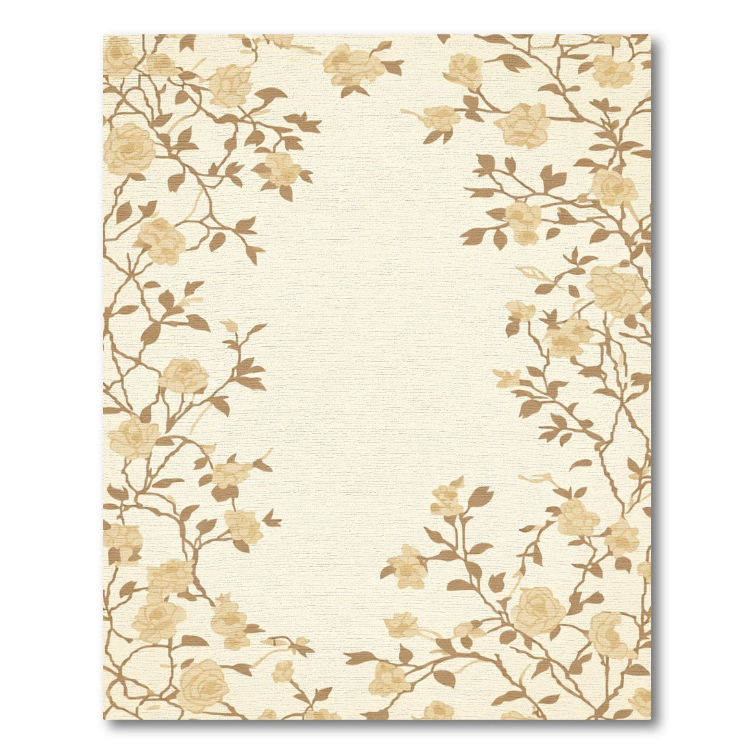 Cream Beige Floral Vines Rug