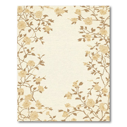 Cream Beige Floral Vines Rug