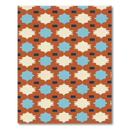 Geometric Quatrefoil Pattern Rug