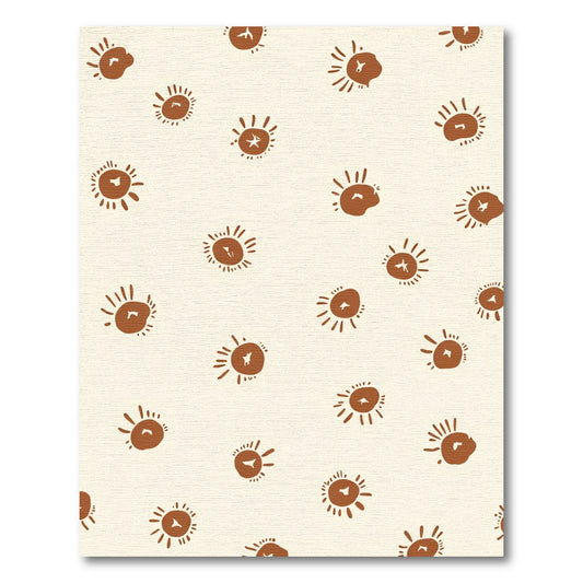 Rust Sunburst Scattered Contemporary Rug