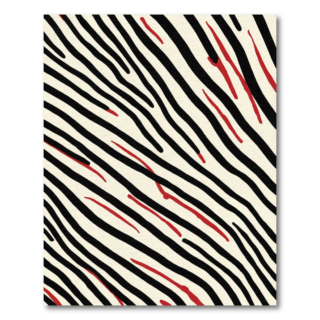 Bold Red Zebra Stripe Lines Rug