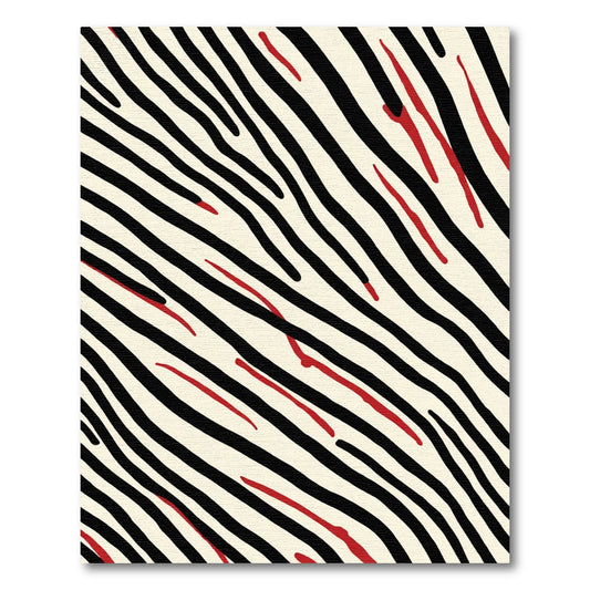 Bold Red Zebra Stripe Lines Rug