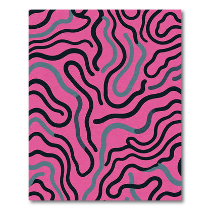 Hot Pink Organic Flowing Lines Rug