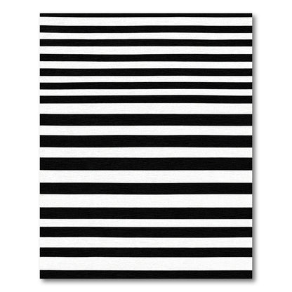 Monochromatic Black White Stripe Rug