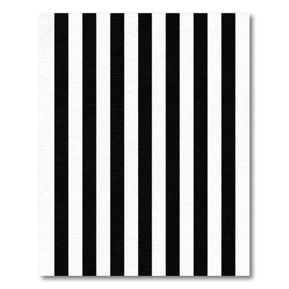 Classic Black White Parallel Lines Rug