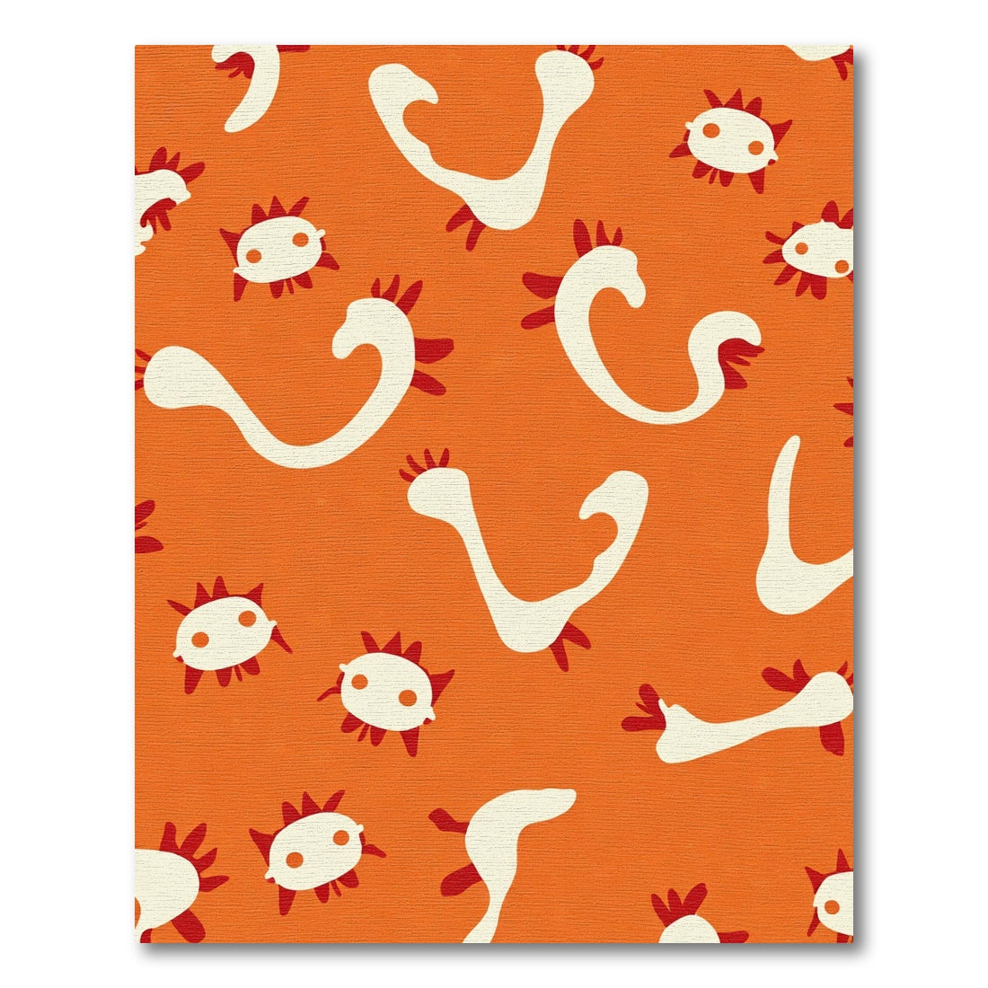 Cream Orange Playful Creature Rug
