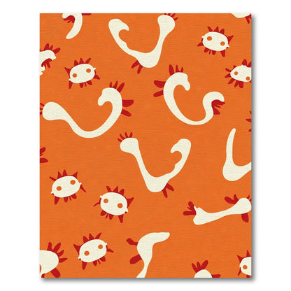 Cream Orange Playful Creature Rug