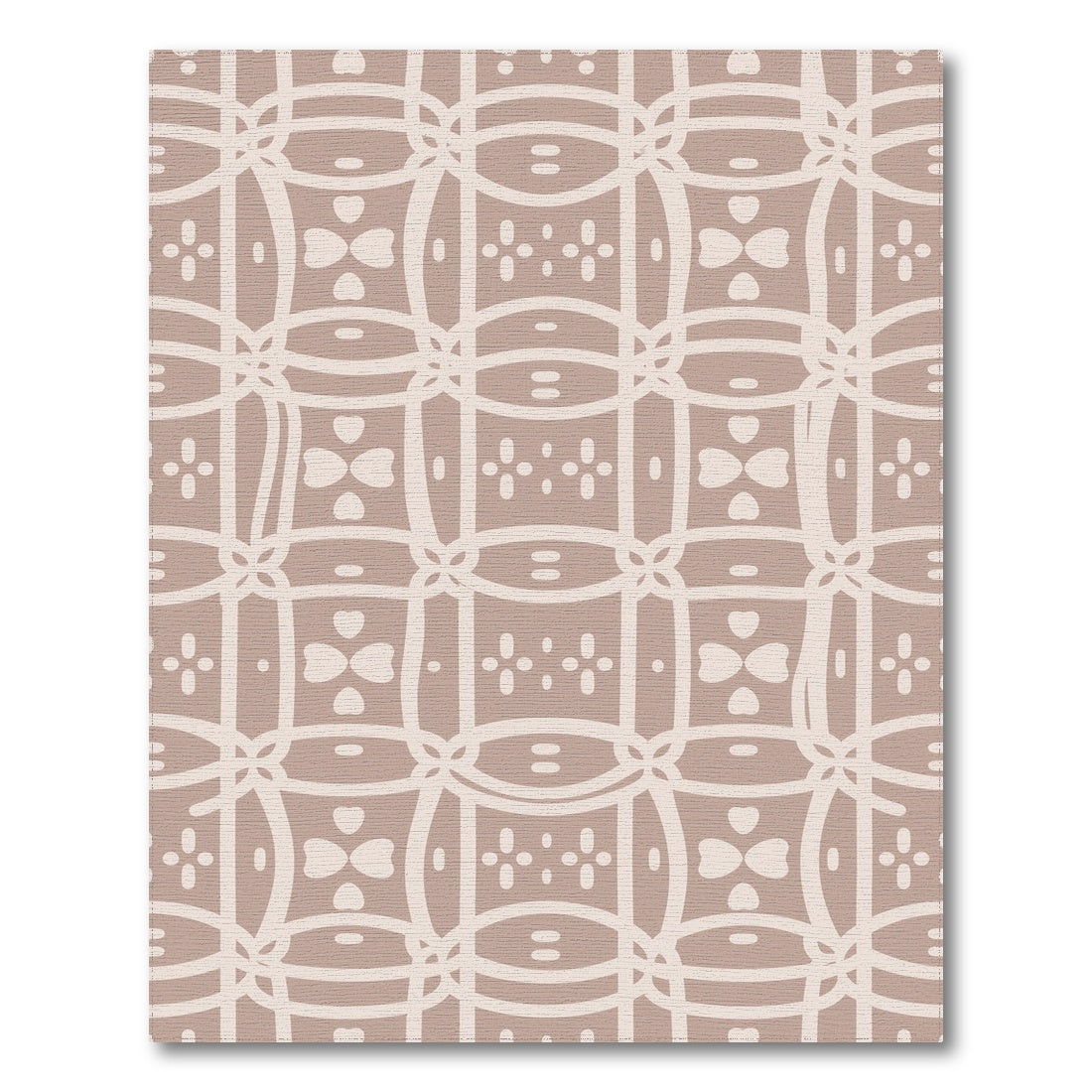 Beige Geometric Lattice Area Rug