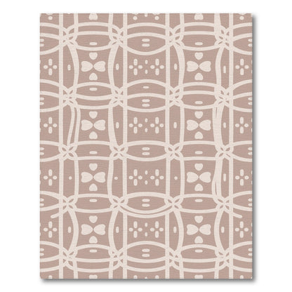 Beige Geometric Lattice Area Rug