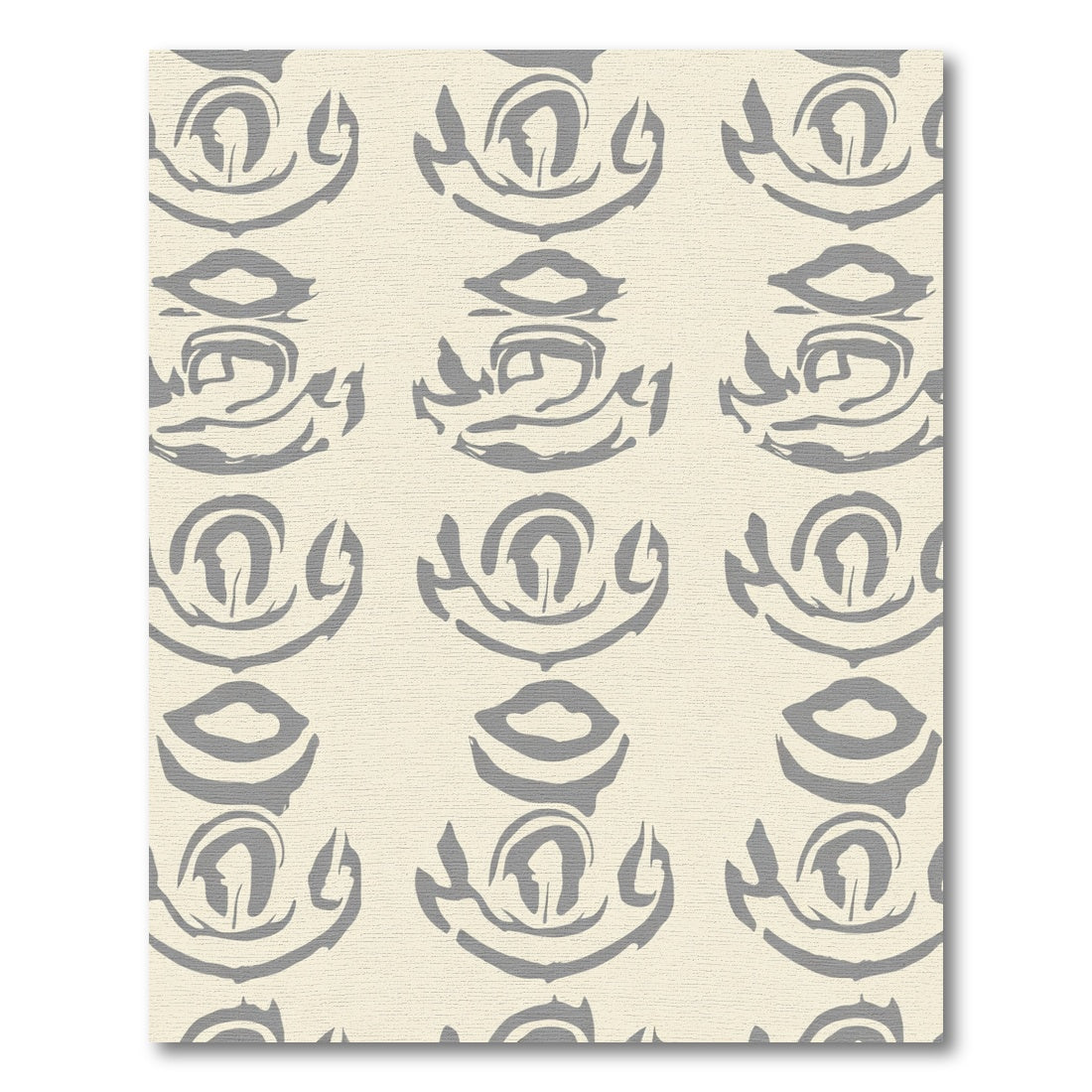 Gray Abstract Tribal Orb Rug