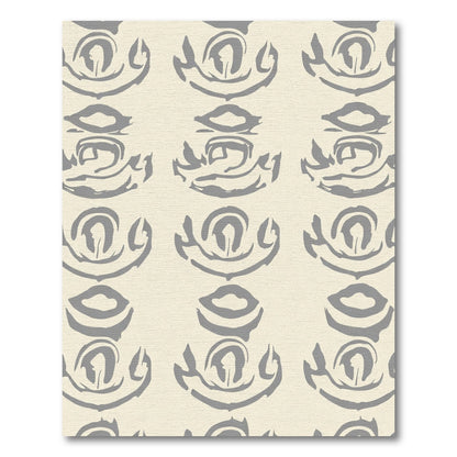 Gray Abstract Tribal Orb Rug