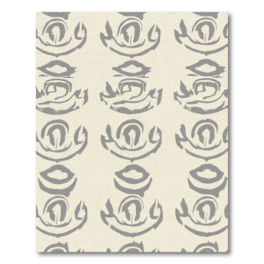 Gray Abstract Tribal Orb Rug