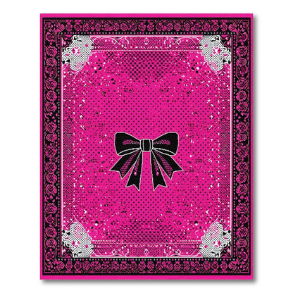 Pink Bow Polka Dot Area Rug