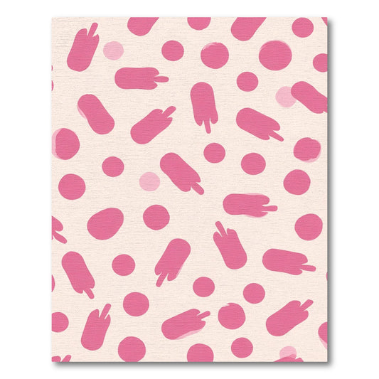 Playful Pink Blob Circles Rug