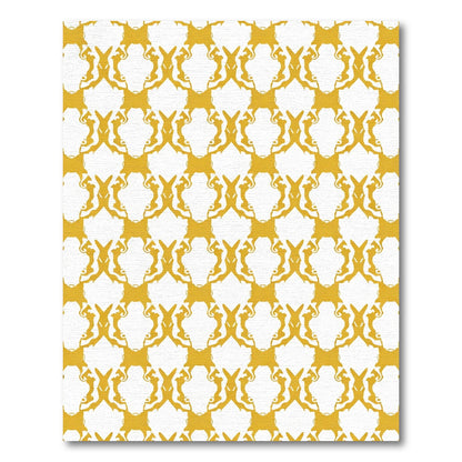 Gold Abstract Repeating Frieze Rug