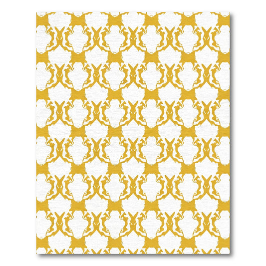 Gold Abstract Repeating Frieze Rug