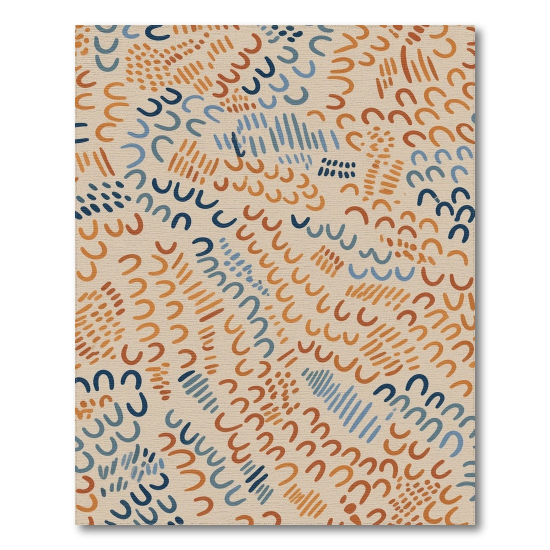 Multi-Color Abstract Curves Area Rug