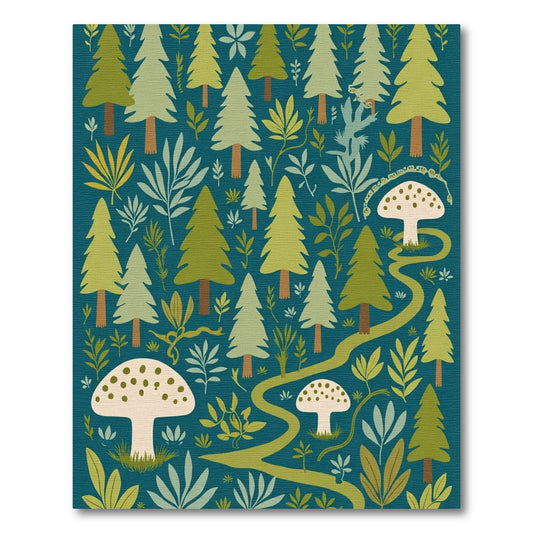 Forest Woodland Toadstool Path Rug