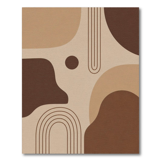 Abstract Brown and Tan Area Rug