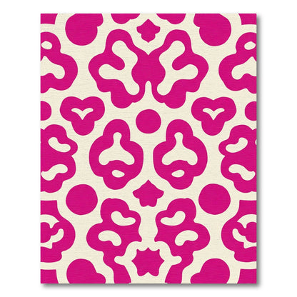 Bold Magenta Floral Abstract Rug