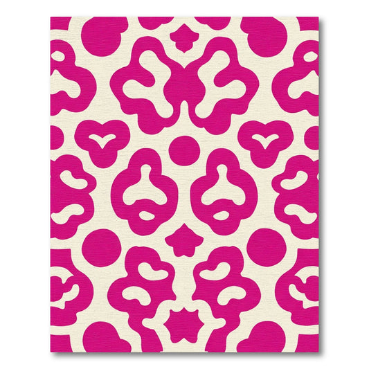 Bold Magenta Floral Abstract Rug
