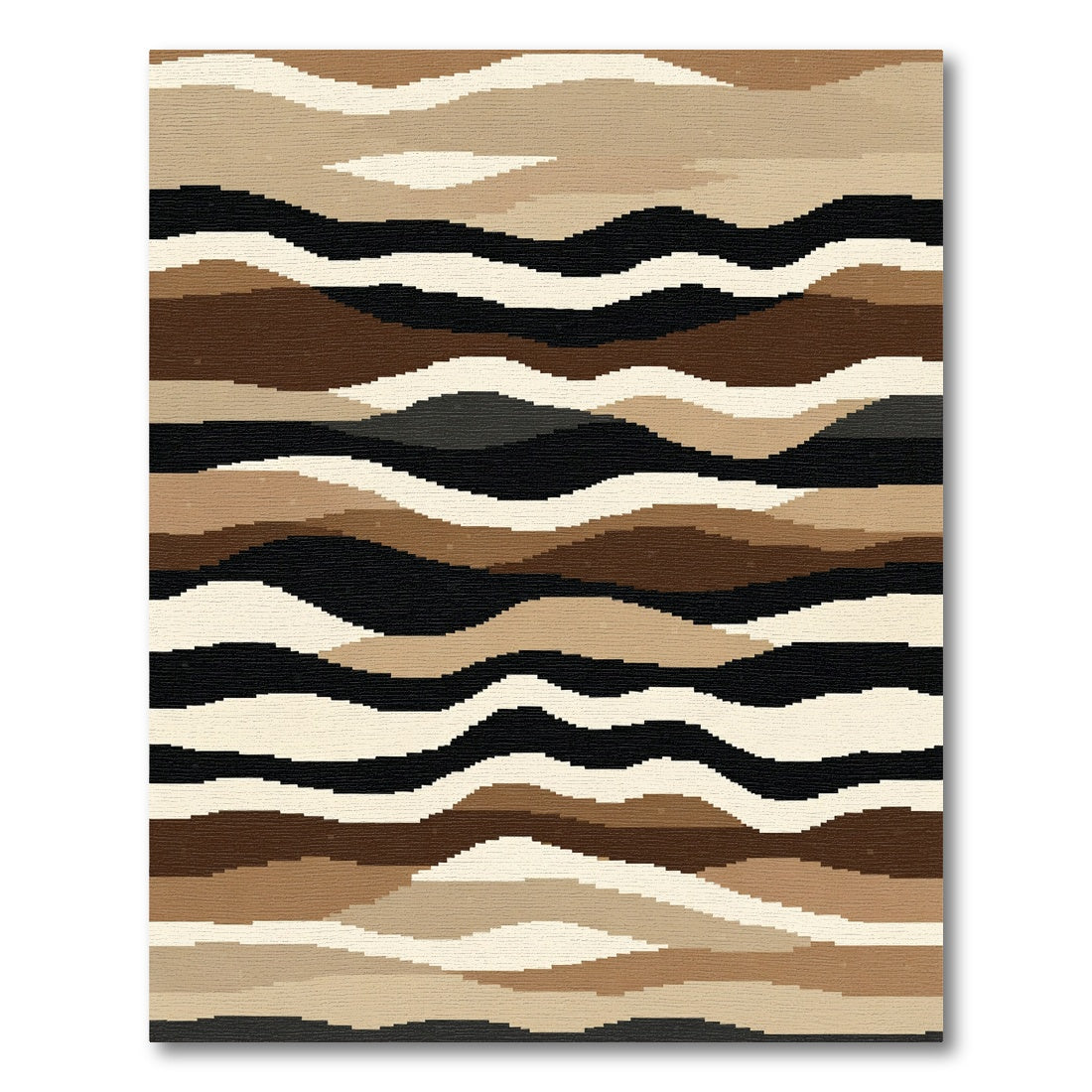 Earthy Tones Wavy Stripe Rug