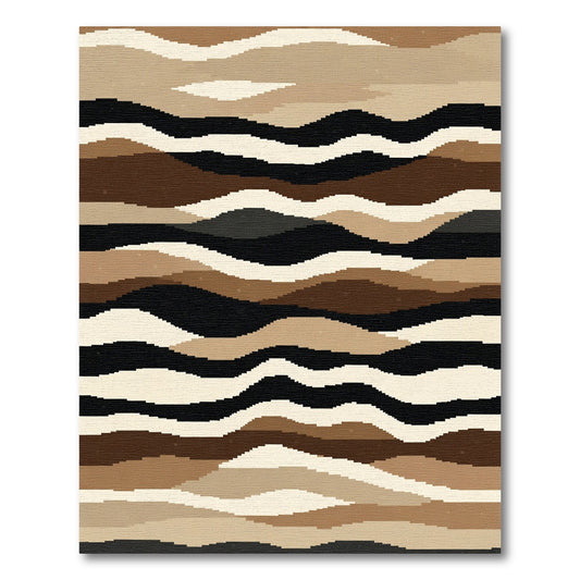 Earthy Tones Wavy Stripe Rug