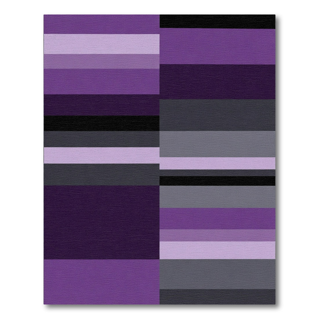 Modern Wide Purple Striped Rug