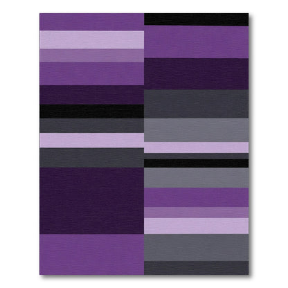 Modern Wide Purple Striped Rug