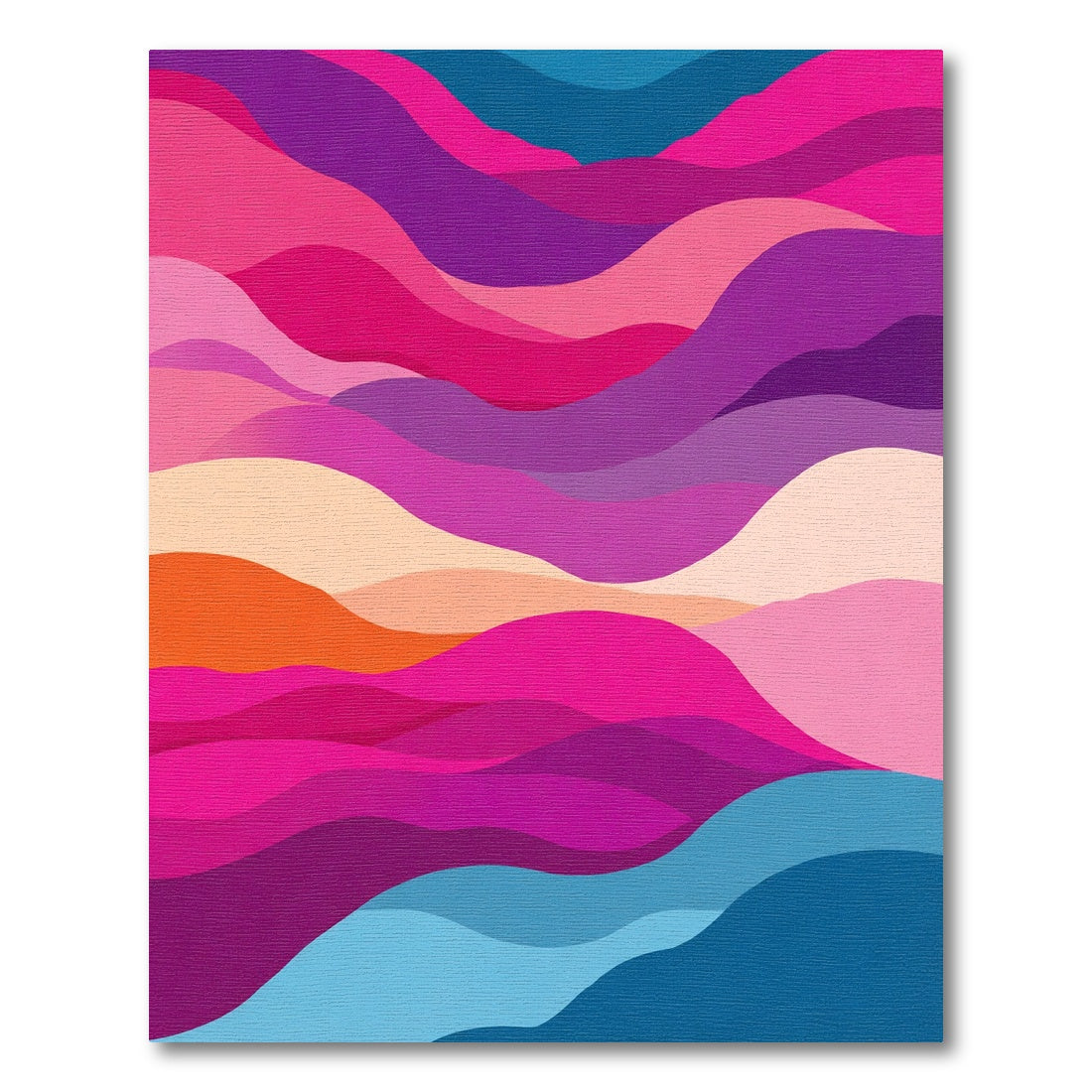 Vibrant Pink Purple Wave Landscape Rug