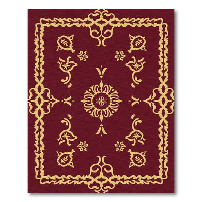 Crimson Gold ornate floral medallion Rug