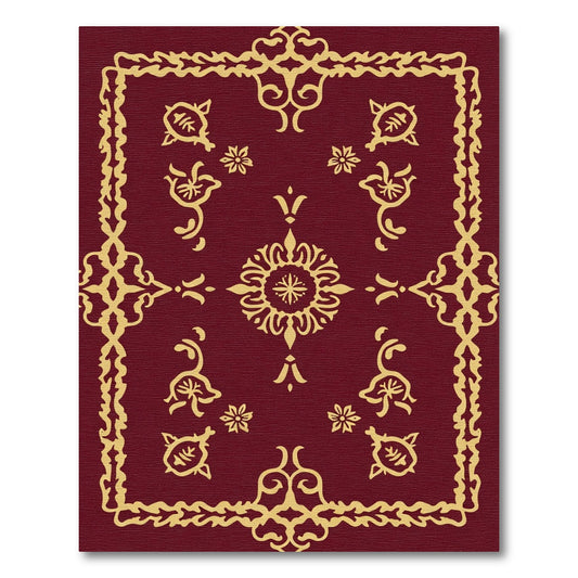 Crimson Gold ornate floral medallion Rug