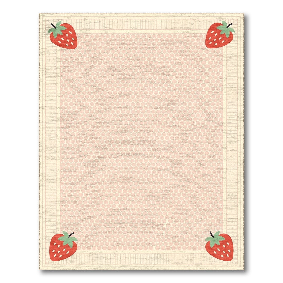 Strawberry Pink Polka Dot Washable Area Rug