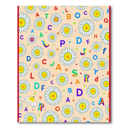 Whimsical Daisy Alphabet Cream Rug
