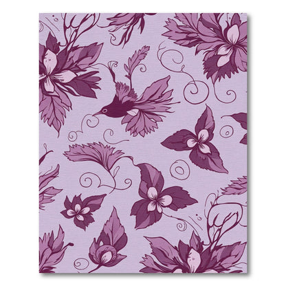 Aubergine Floral Bird Swirl Rug