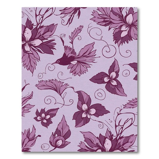 Aubergine Floral Bird Swirl Rug