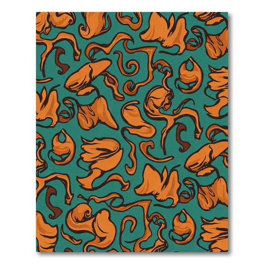 Amber Teal Abstract Swirl Rug